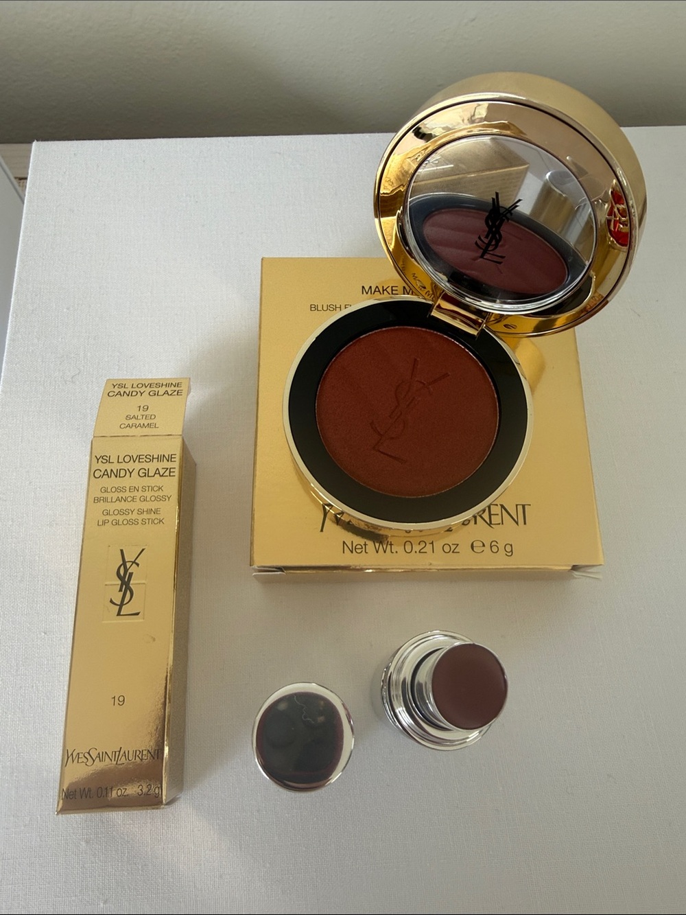 YSL blush and lipstick